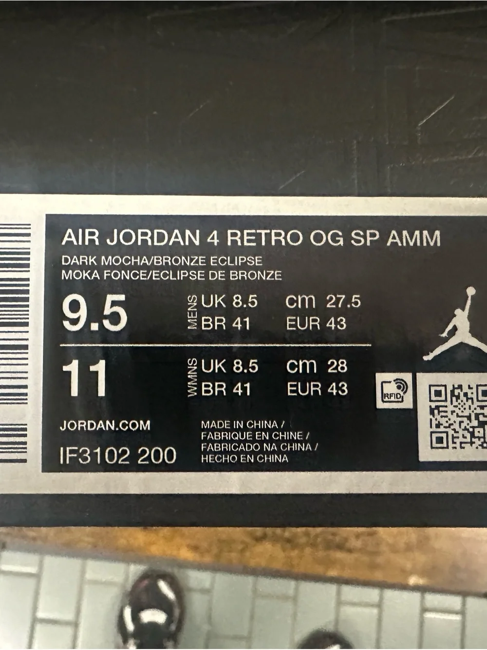 Jordan 4 retro A MA MaaNIERE DARK MOCHA